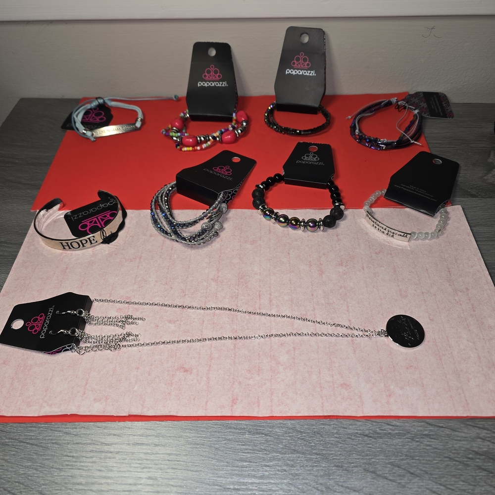 Paparazzi Jewelry Set with Silver and Black Accents